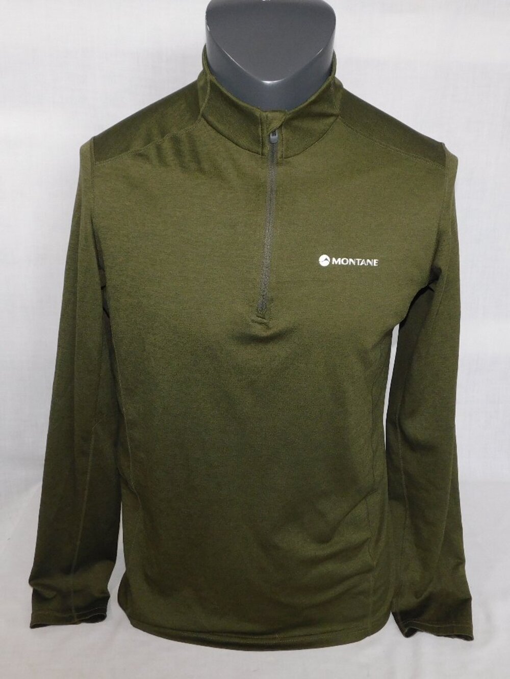 Montane Men's L Green Dart 1/4 Zip Neck Long Sleeve T-Shirt